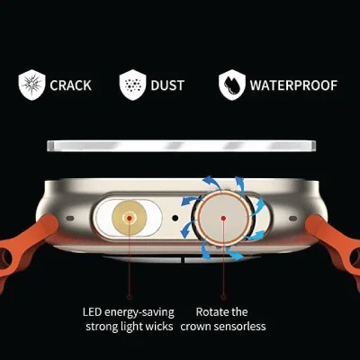 2023 TW28 Ultra Smart Night Guider Watch With LED flashlight 2.1" Large Screen Sports Smartwatch, Bluetooth, Call, Wireless - Image 3