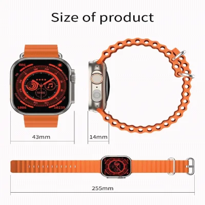 2023 TW28 Ultra Smart Night Guider Watch With LED flashlight 2.1" Large Screen Sports Smartwatch, Bluetooth, Call, Wireless - Image 5