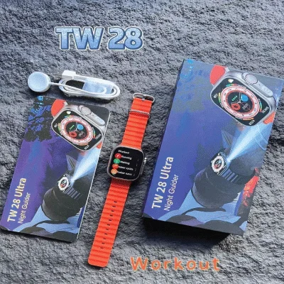 2023 TW28 Ultra Smart Night Guider Watch With LED flashlight 2.1" Large Screen Sports Smartwatch, Bluetooth, Call, Wireless - Image 7