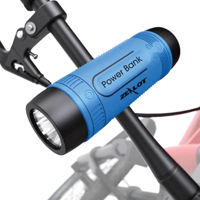 ZZealot S1 Bluetooth Speaker with Flashlight AND RADIO | Portable Speaker Waterproof IPX5 Wireless Bike Speaker, 4000mAh Battery, LED Light, TF Card Play, for Outdoor Use - Image 4