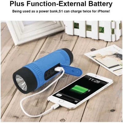 ZZealot S1 Bluetooth Speaker with Flashlight AND RADIO | Portable Speaker Waterproof IPX5 Wireless Bike Speaker, 4000mAh Battery, LED Light, TF Card Play, for Outdoor Use - Image 3