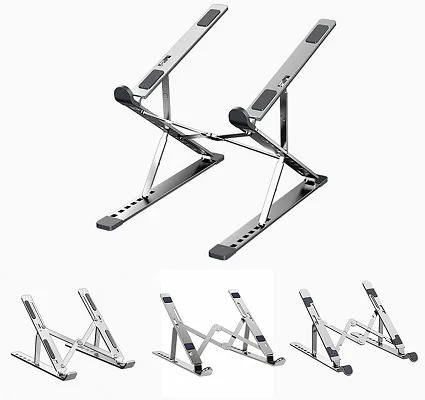 Laptop 10’’-15.6’’ Laptops Stand, Aluminum Multi Level Height Adjustable, Ventilated Cooling Laptop Riser - Image 2