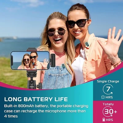 Ulanzi J12 Wireless Lavalier Microphone for USB C Phone, 2-in-1 Plug-Play Mic with Charging Case, 65ft Transmission Range - Image 4