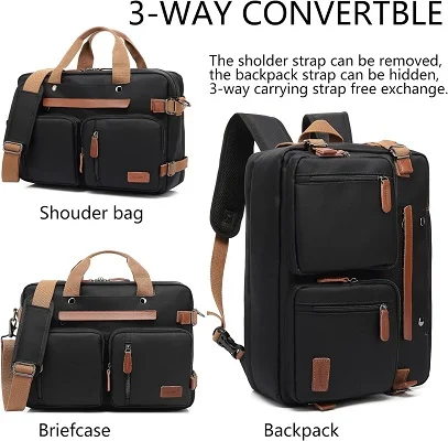 CoolBell 17.3″ Convertible Backpack/Laptop Bag | CB-500S-[3 in 1] Multi-functional Briefcase for Men Women Business Work Travel - Image 7
