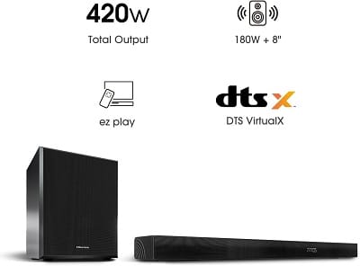 Hisense U3120G 3.1.2ch 420W Soundbar with Wireless Subwoofer - Image 6