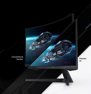 Samsung 32” Odyssey G5 Gaming Monitor, WQHD (2560x1440), 144Hz, Curved, 1ms, HDMI, Display Port, AMD - Image 8