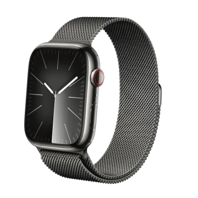 Apple Watch Series 9 [GPS + Cellular 45mm] Smartwatch. Fitness Tracker, Blood Oxygen & ECG Apps, Always-On Retina Display