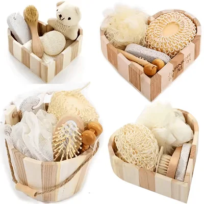 5pcs Natural Wooden Bucket-packed Spa Bath Gifts Set - Image 3