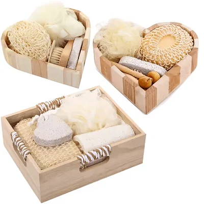 5pcs Natural Wooden Bucket-packed Spa Bath Gifts Set - Image 2