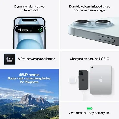Apple iPhone 15, 5G, 128GB inbuilt Storage - Image 3