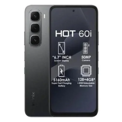 Infinix Hot 60i, (8gb+256gb) 6.7inches HD+, 120Hz Refresh Rate, Android 15, Fingerprint (side-mounted), 5160mAh Battery