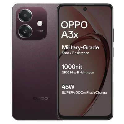 Oppo A3X, 6.67-inches, 4GB RAM +128gb inbuilt, Android 14, 5100mAh battery