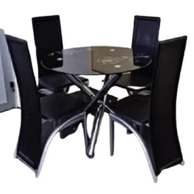 Round tempered glass Dinning set