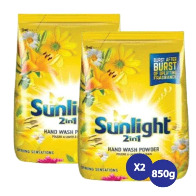 Sunlight 2 in 1 Freshness of Petals Yellow Detergent Powder Spring Sensations 850g X 2
