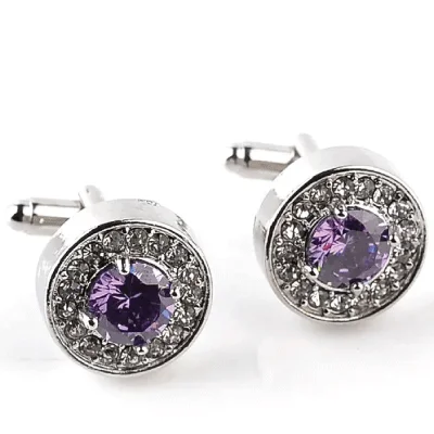 Fangtuo 2023 Luxury Austrian Crystal Cufflinks For Man/Woman Blue Zircon Twist Cuff Links Jewelry Accessories | Design2