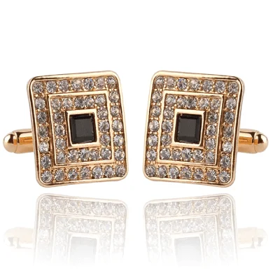 Fangtuo 2023 Luxury Austrian Crystal Cufflinks For Man/Woman Blue Zircon Twist Cuff Links Jewelry Accessories