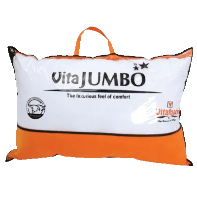 Vitafoam Vita Jumbo fibre pillow covered | high-density siliconized fibre, provides excellent comfort