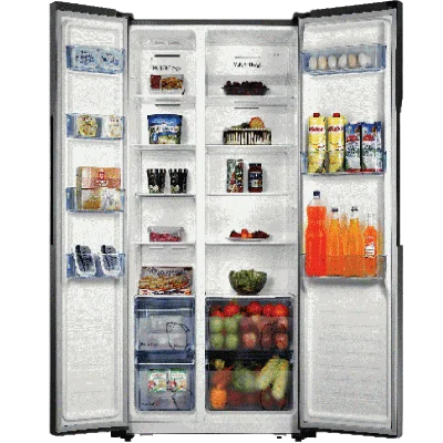 Hisense Side by Side Refrigerator, 516L  Multi Air Flow System, Low Noise, Environment-Friendly Tech |  67WSI