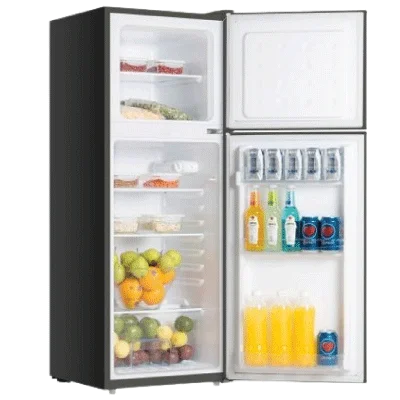 Royal 155L New Design TITAN 3000 Series, Double door, energy saving and low noise, with lock and adjustable shelves, interior LED light in refrigerator,(PREMIUM GREY COLOR)