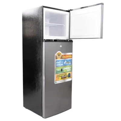 Royal 235L New Design TITAN 3000 Series, Double door, energy saving and low noise, with lock and adjustable shelves, interior LED light in refrigerator (PREMIUM GREY COLOR)