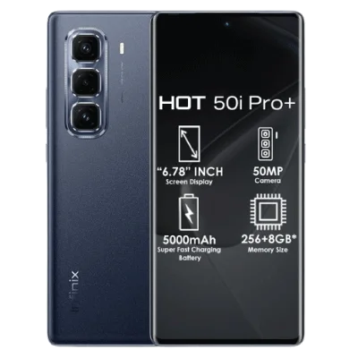 Infinix Hot 50 PRO+(plus), 6.78 inches, AMOLED,  Android 15, 256GB Storage, 12GB RAM, 5000 Mah Battery